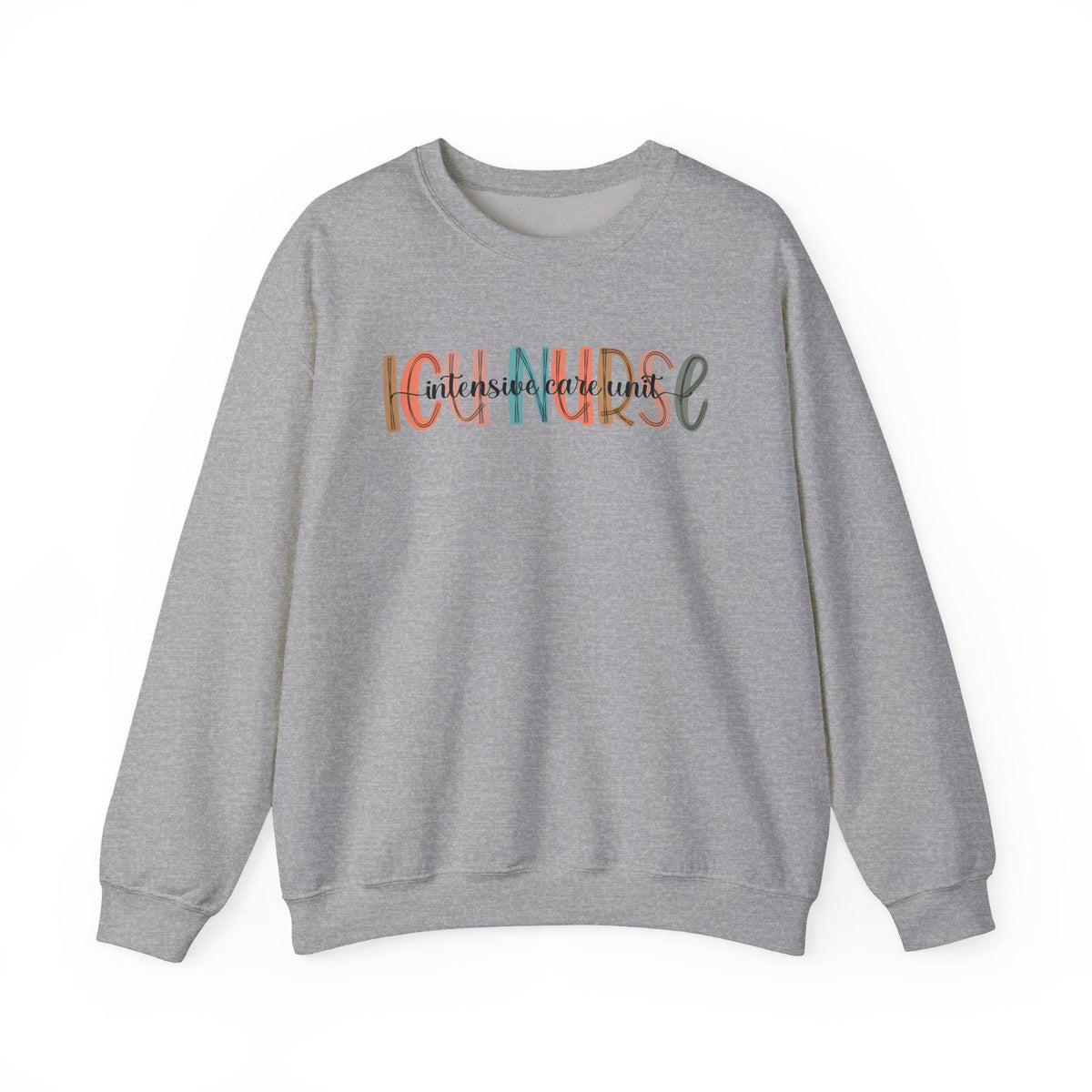 ICU Nurse Sweatshirt, Casual Nurse Gift, Unisex Cozy Crewneck, Comfortable Everyday Wear, Nursing Apparel for Her and Him