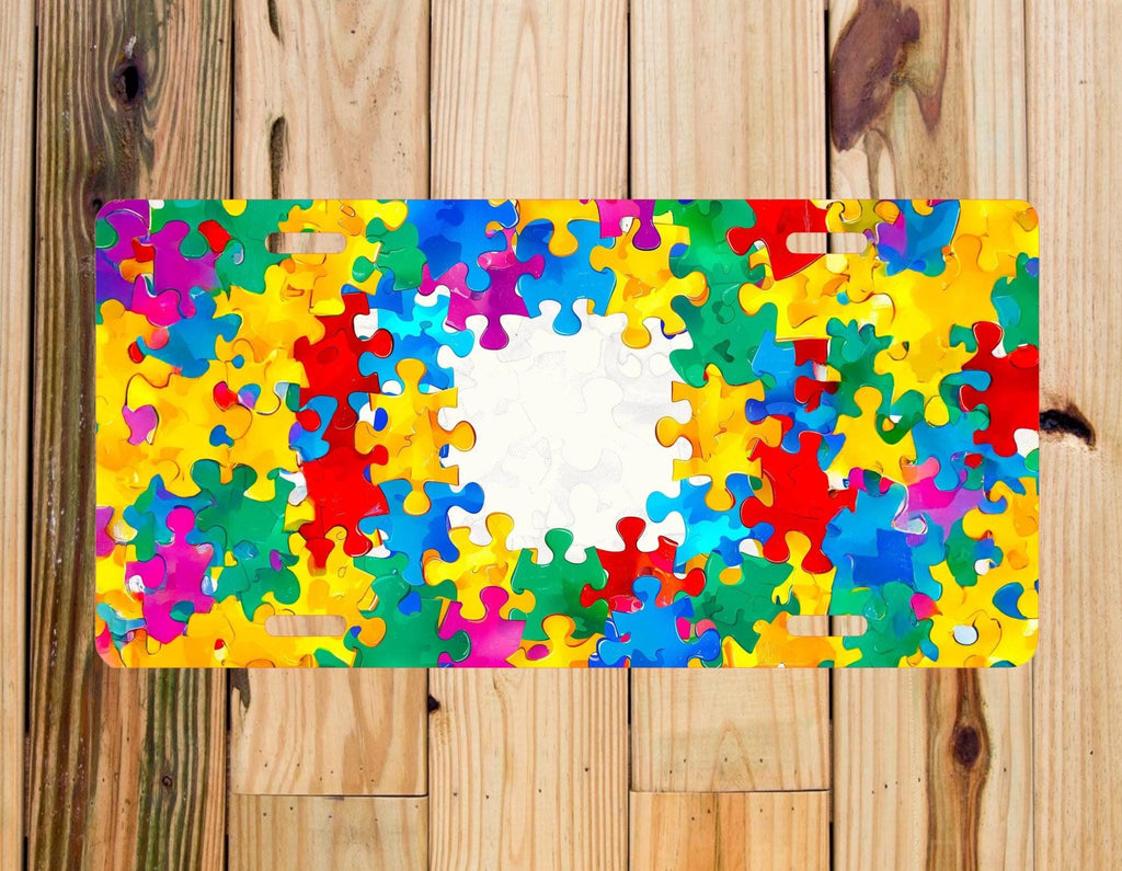 Autism Mom License Plate Frame: Puzzle Piece Car Accessories