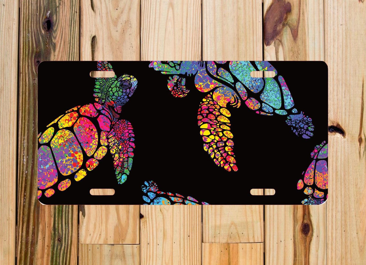 Sea Turtle License Plate: Colorful Ocean Car Tag