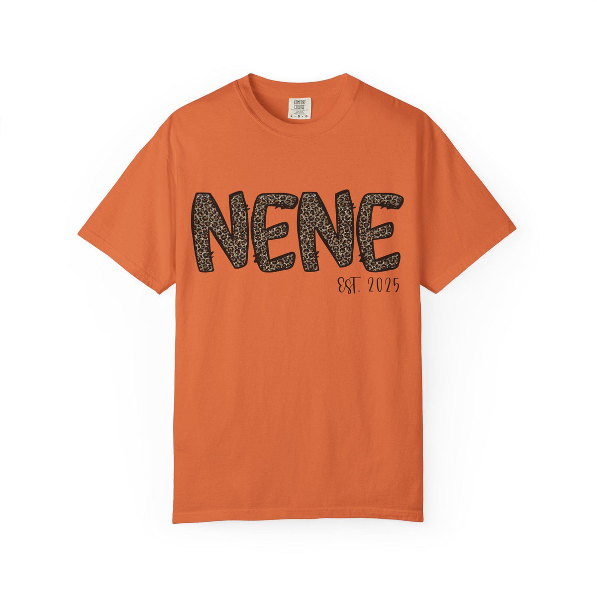 Leopard Print Grandma Nene T-shirt, Personalized Unisex Garment-Dyed Tee, Family Reunion Shirt, Custom Leopard Tee, Grandma Gift Shirt,